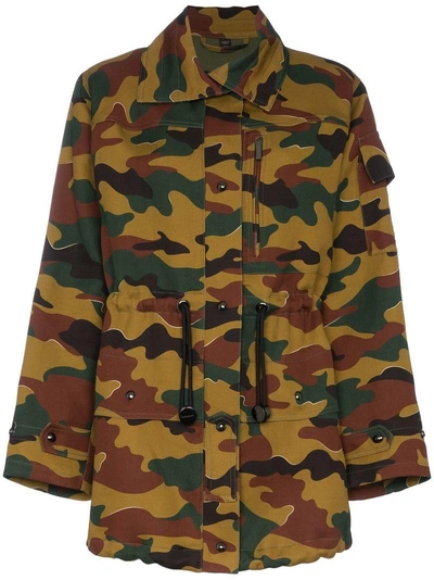Burberry Camouflage-print Cotton And Ramie-blend Canvas Jacket In Green