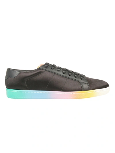 Saint Laurent Court Classic Rainbow Sole Sneaker In Nero/arcobaleno