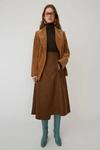 ACNE STUDIOS A-line wrap skirt caramel brown