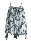 FLEUR DU MAL Floral-Print Silk Swing Romper