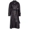 REJINA PYO OIL NAVY FAUX LEATHER TRENCH COAT