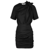 ISABEL MARANT ÉTOILE ORIA BLACK RUCHED TWILL DRESS