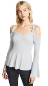 CUPCAKES AND CASHMERE KERYN COLD SHOULDER SWEATER