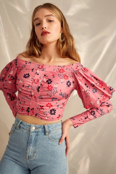 C/meo Collective Accolade Top In Navy Floral