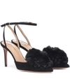 AQUAZZURA POWDER PUFF SLING 85 SUEDE PUMPS,P00343919