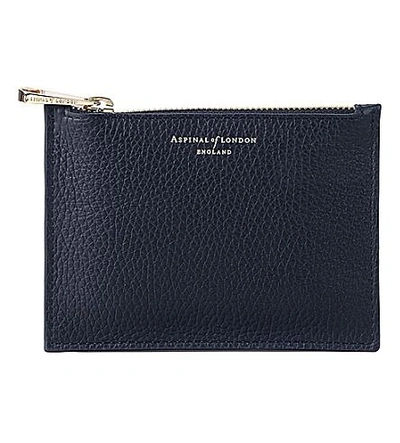 Aspinal Of London Essential Small Leather Pouch In Navy