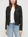 ALLSAINTS ALLSAINTS WOMEN'S BLACK/GREY CARGO LEATHER BIKER JACKET,25668742