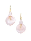 ANNETTE FERDINANDSEN Pink Mother-Of-Pearl & 14K Yellow Gold Cala Lillies Post Earrings