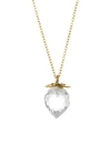 ANNETTE FERDINANDSEN 14K YELLOW GOLD & CRYSTAL STRAWBERRY PENDANT NECKLACE,400099277236