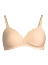 Hanro Cotton Lace Spacer T-shirt Underwire Bra In Powder