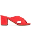 Alumnae Heeled Slippers In Red