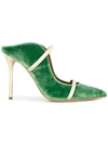 MALONE SOULIERS MALONE SOULIERS VELVET CUT-OUT-ANKLE PUMPS - GREEN