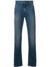 FENDI FENDI FADED SLIM FIT JEANS - BLUE