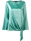 ANTONELLI ANTONELLI CORINNE SIDE TIE BLOUSE - GREEN