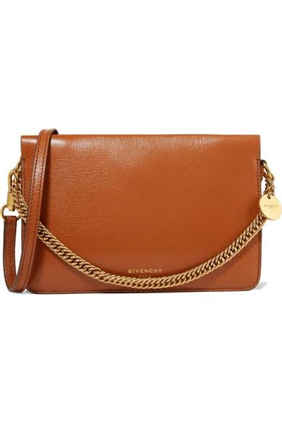 Givenchy Gv Cross Suede-trimmed Leather Shoulder Bag In Tan