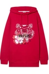 KENZO EMBROIDERED COTTON-JERSEY HOODIE