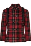 SIMONE ROCHA BOW-EMBELLISHED TARTAN TWEED JACKET