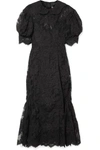 SIMONE ROCHA CORDED LACE AND TULLE MIDI DRESS