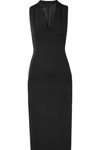 AKRIS STRETCH-SILK CREPE MIDI DRESS