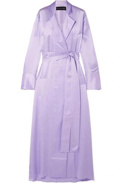 Michael Lo Sordo Belted Silk-satin Trench Coat In Lilac ModeSens