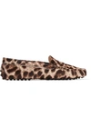 TOD'S GOMMINO LEOPARD-PRINT CALF HAIR LOAFERS