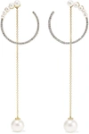 MATEO 14-karat gold, pearl and diamond earrings
