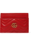 Gucci Gg Marmont Quilted Leather Cardholder In Red