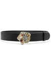 GUCCI Crystal-embellished leather belt
