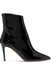 AQUAZZURA ALMA 85 PATENT-LEATHER ANKLE BOOTS