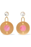 MARNI GOLD-TONE, RESIN AND CRYSTAL EARRINGS
