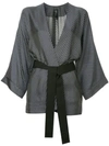 ZERO + MARIA CORNEJO DIAGONAL STRIPE KIMONO BLAZER