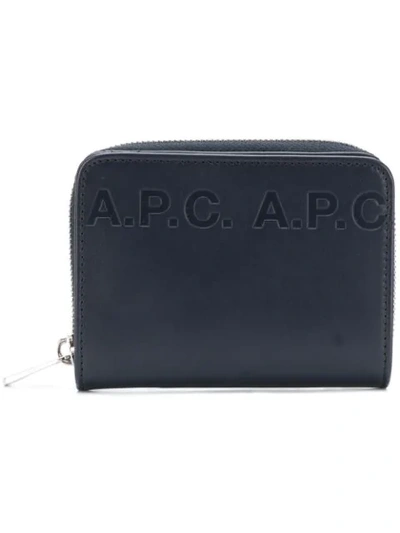 Apc Emmanuel Logo Wallet In Blue
