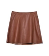 VEDA Brown Saddle Leather Circle Skirt,210000036427