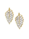 KENNETH JAY LANE Crystal Leaf Earrings