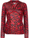 KENZO HALF ZIP LEOPARD TOP