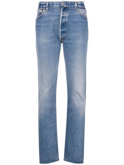 Re/done Reconstructed Pocket Straight Leg Levi's Jean In Blue