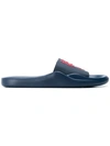 Kenzo Logo-embossed Slides In Blue