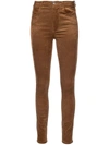 PAIGE PAIGE HIGH WAISTED SKINNY TROUSERS - BROWN