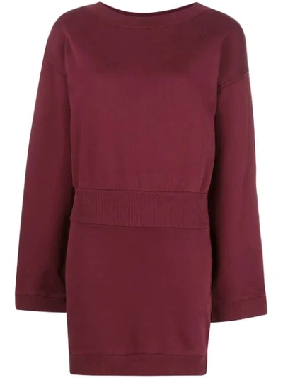 Faith Connexion Ribbed Jumper Dress In Red