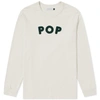 Pop Trading Company Pop Trading Company Long Sleeve Logo Applique Tee,POPAW180323