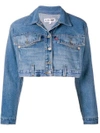 RE/DONE RE/DONE CROPPED DENIM JACKET - BLUE