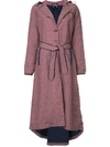 The Upside Striped Hooded Tie-waist Linen-blend Jacket