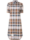 THOM BROWNE THOM BROWNE A-LINE COTTON SHIRTDRESS - MULTICOLOUR