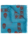 ALEXANDER MCQUEEN ALEXANDER MCQUEEN SKULL SCARF - BLUE