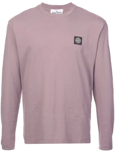 Stone Island Long Sleeve T-shirt In Pink