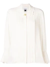 EDWARD ACHOUR PARIS EDWARD ACHOUR PARIS RUFFLED BLOUSE - NEUTRALS