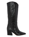 TIBI Logan Embossed Boots,SF18LO3005-BLACK