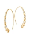 JOHN HARDY Dot 18K Hammered Gold & Diamond Hoop Earrings
