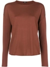 ASPESI ASPESI CREWNECK KNITTED TOP - BROWN