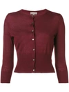N•peal Superfine Cropped Cardigan In Red